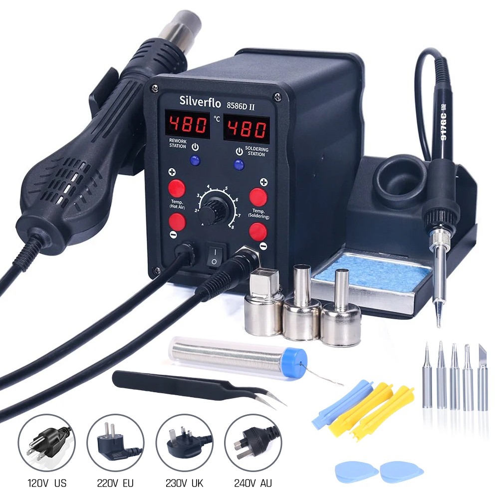 Silverflo 8586D Soldering Stat - огляд і ціна Hot Air Rework Station