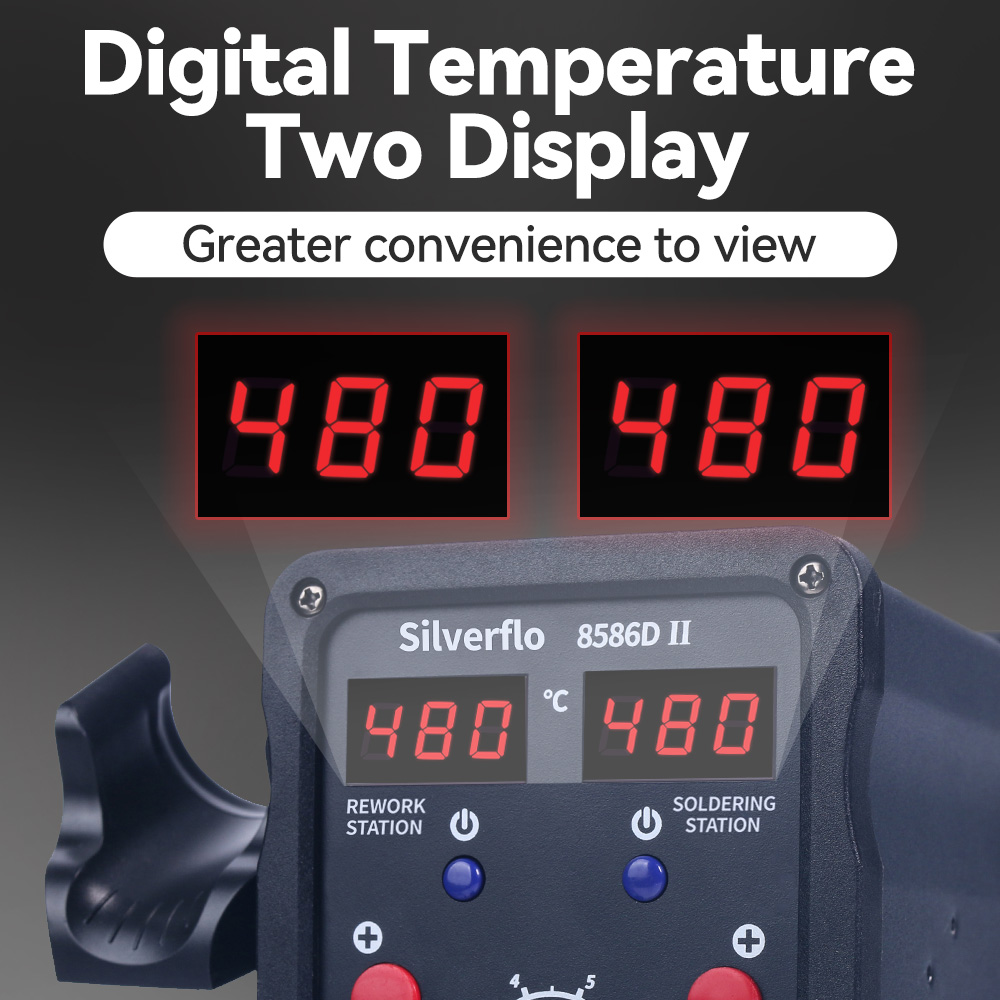 Silverflo 8586D Soldering Stat - огляд і ціна Hot Air Rework Station