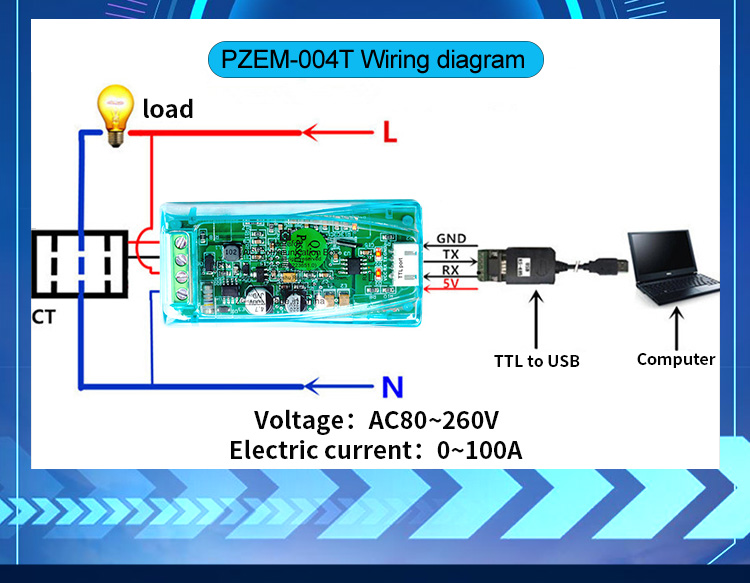 PZEM 004T 4.0 Single Phase Wat - огляд і ціна Diy Electronics Store