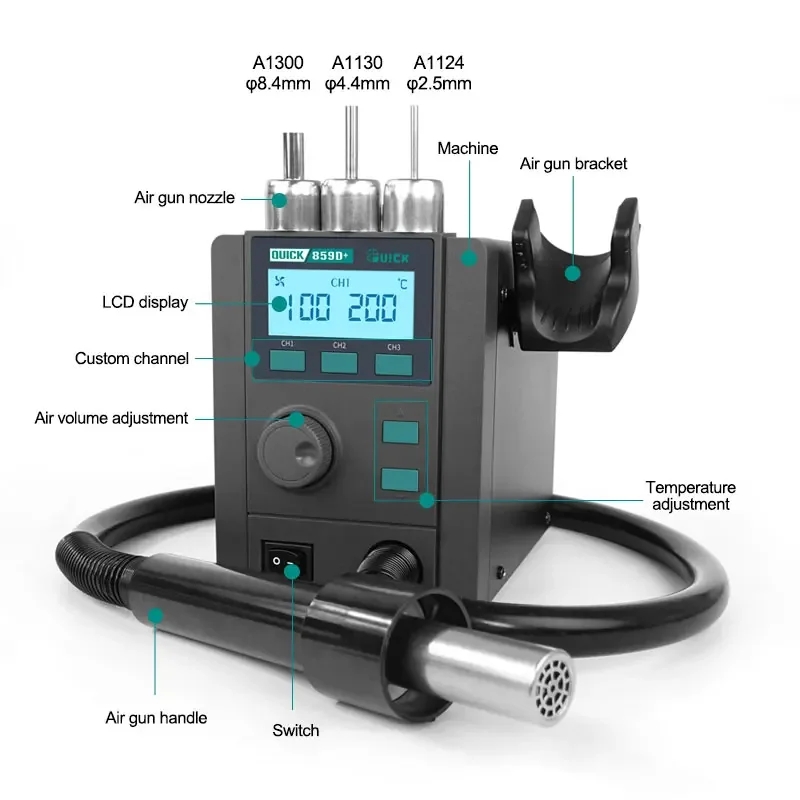 Quick 859D+ Hot Air Gun Solder - огляд і ціна Hot Air Rework Station