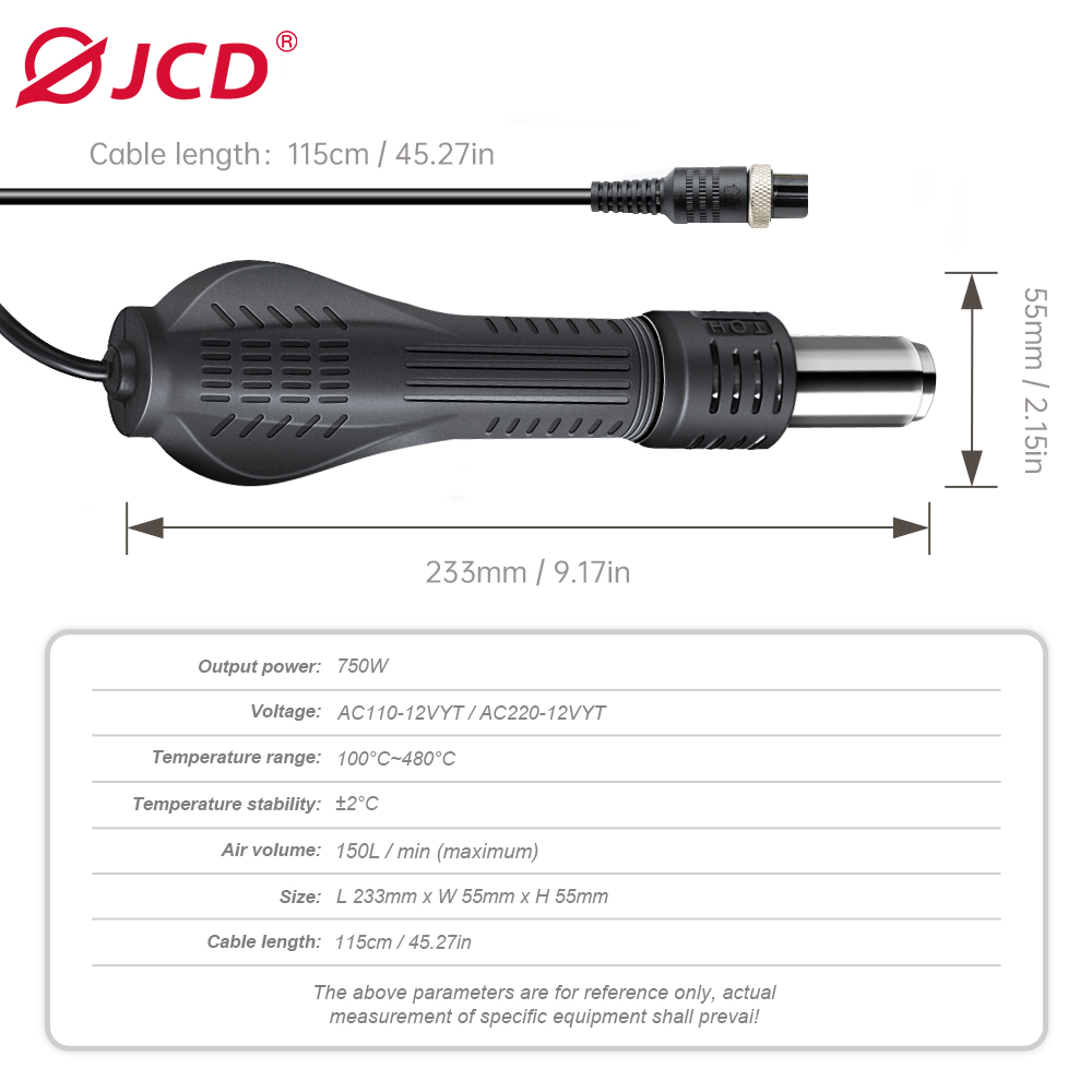 JCD 8-Hole Hot Air Gun Handle  - огляд і ціна Hot Air Rework Station