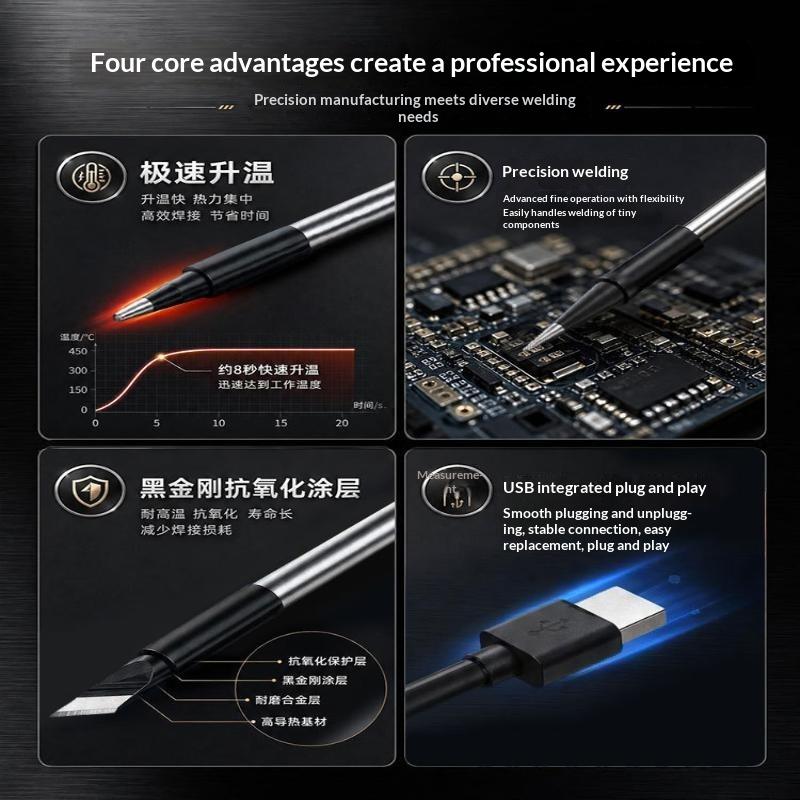 3Pcs 5V USB Soldering Iron Tip - огляд і ціна Flux Pen Electronics