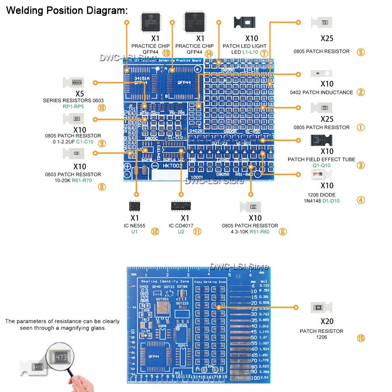 SMD/SMT Components Soldering P - огляд і ціна Diy Electronics Repair Kit