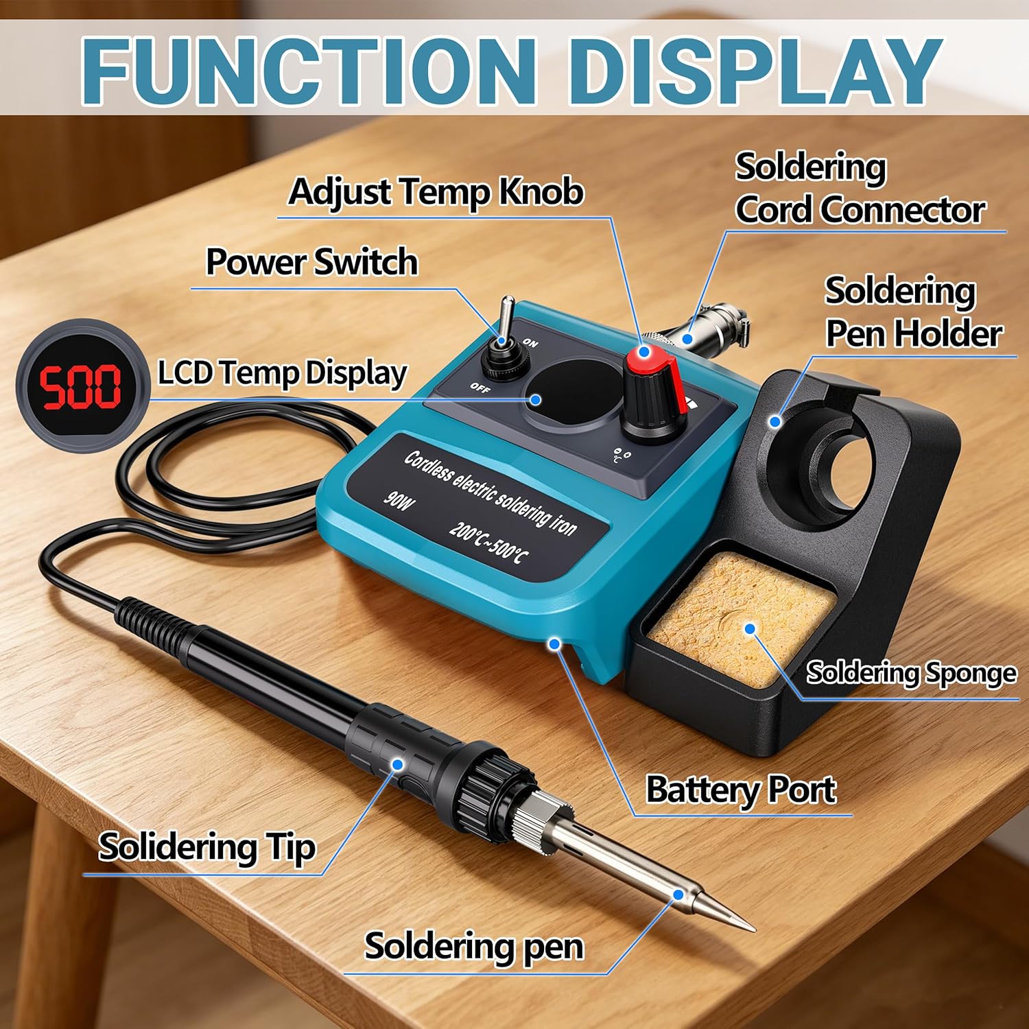 90W LED Digital Cordless Solde - огляд і ціна Diy Electronics Repair Kit