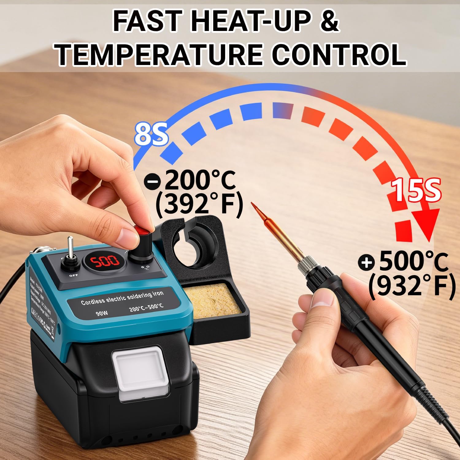 90W LED Digital Cordless Solde - огляд і ціна Diy Electronics Repair Kit