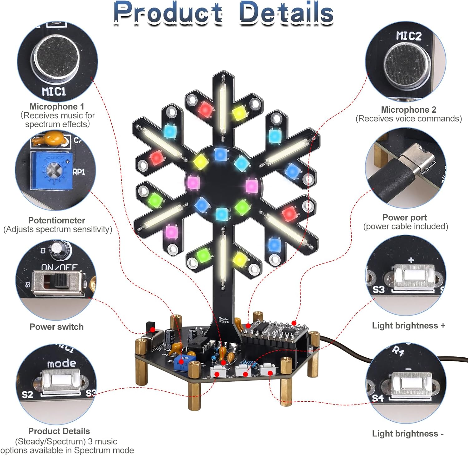 Voice Control Spectrum Light S - огляд і ціна Diy Electronics Learning Kit