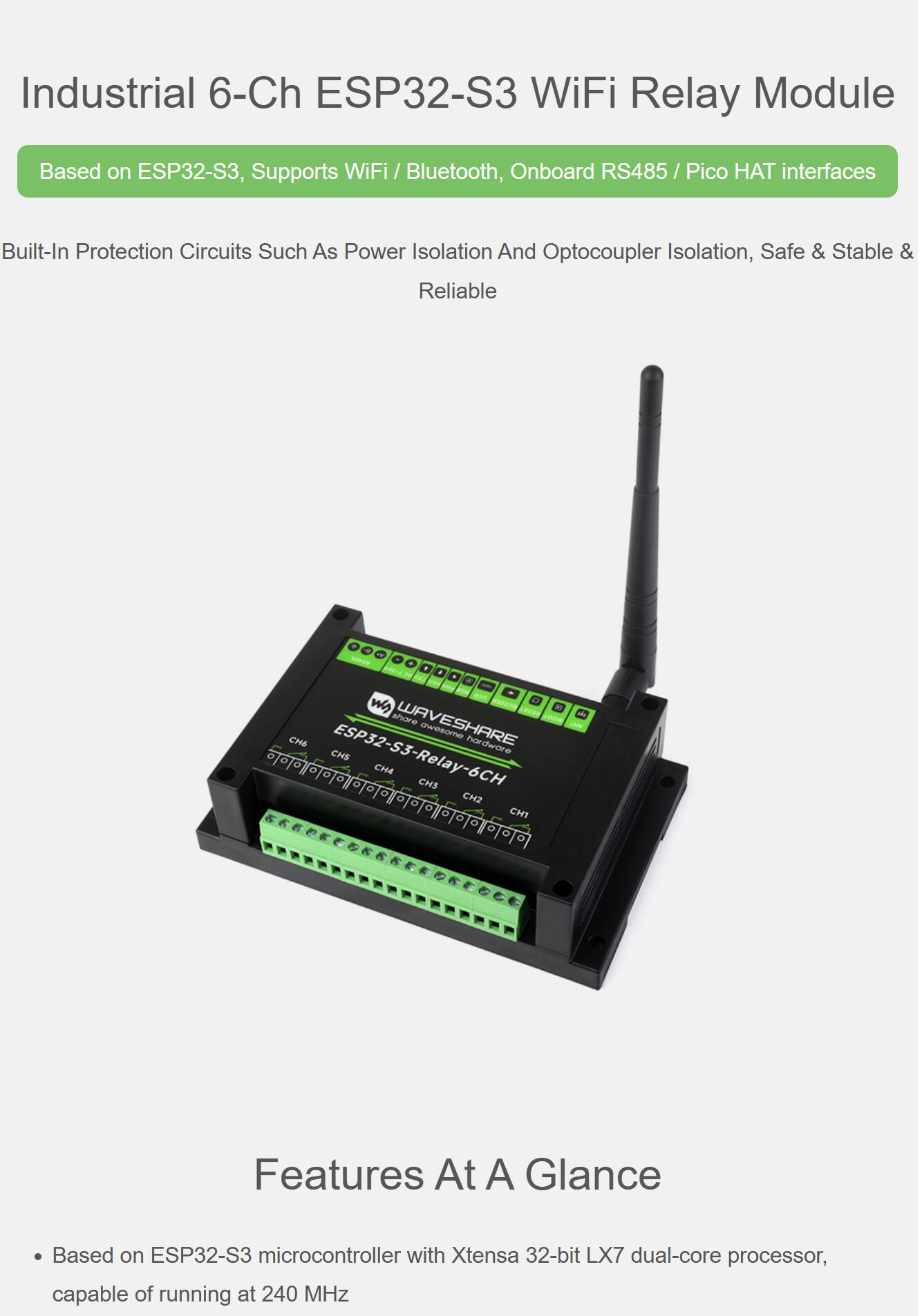 Industrial 6 relay Channel ESP - огляд і ціна Esp32 Wifi Bluetooth