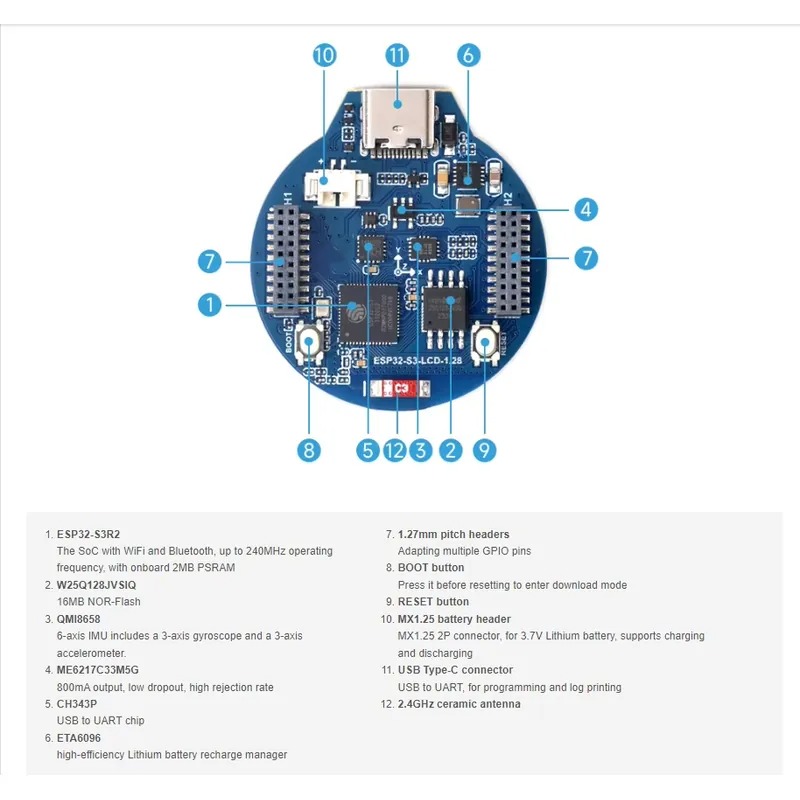 ESP32-S3 LCD development board - огляд і ціна Esp32 Wifi Bluetooth